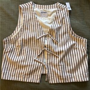 Old Navy Linen Blend Tie-Front Vest NWT